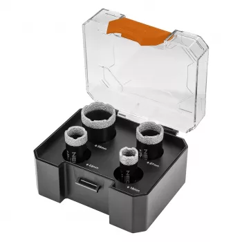 NEO TOOLS set seghe a tazza diamantate 18/22/27/35 mm, 4 pezzi