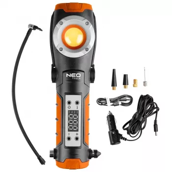 NEO TOOLS lampada da lavoro a batteria 800 lm con compressore d'aria integrato