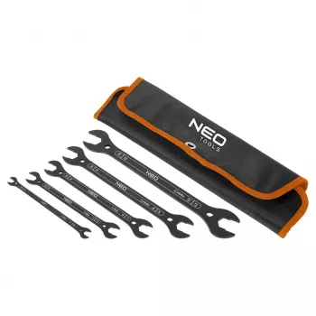 NEO TOOLS chiavi a doppia forchetta superpiatte, 4-in-1, 6-27 mm (20 misure), set da 5