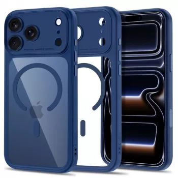 TECH-PROTECT MagPeak custodia MagSafe trasparente per iPhone 17 Pro Max / 18 Pro Max – blu intenso
