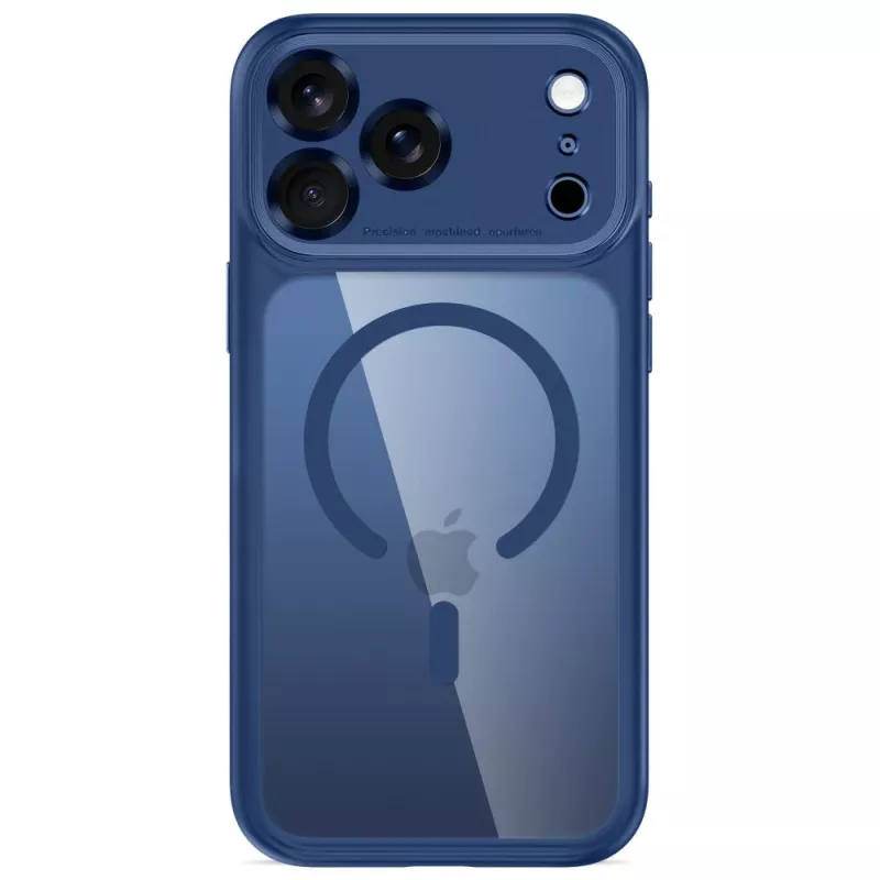 TECH-PROTECT MagPeak custodia MagSafe trasparente per iPhone 17 Pro Max / 18 Pro Max – blu intenso