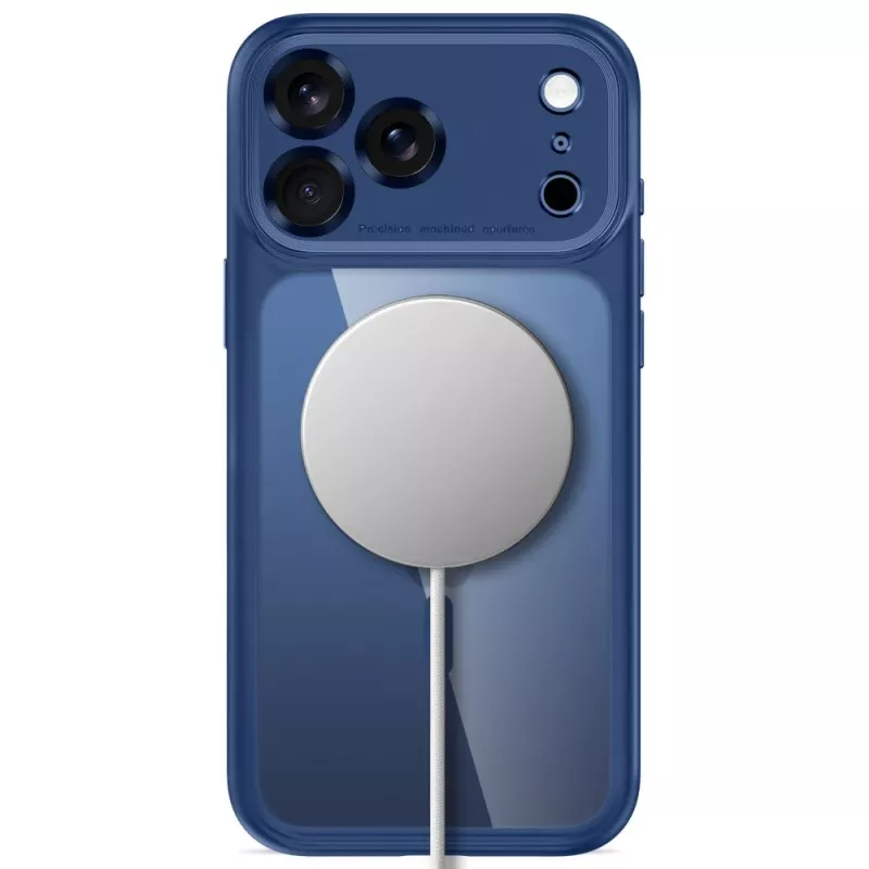 TECH-PROTECT MagPeak custodia MagSafe trasparente per iPhone 17 Pro Max / 18 Pro Max – blu intenso