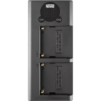 Newell DL-USB-C caricabatterie doppio per batterie NP-F550/770/970 (NL2120)