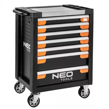 NEO TOOLS Cassettiera portautensili 7 cassetti PRO 84-220 | Portata 280 kg, cassetti a cuscinetti, rosso/nero