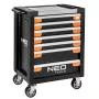 NEO TOOLS Cassettiera portautensili 7 cassetti PRO 84-220 | Portata 280 kg, cassetti a cuscinetti, rosso/nero