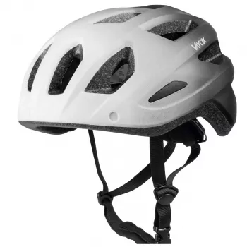Vayox Active Casco da bici con luce LED, bianco-nero, taglia M (54-58 cm)