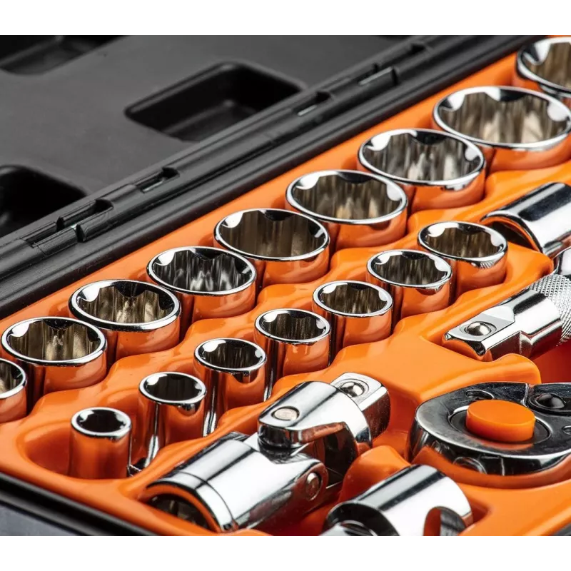 NEO TOOLS Set chiavi a bussola 1/2 pollice, 23 pezzi, acciaio cromo-vanadio, DIN 3124