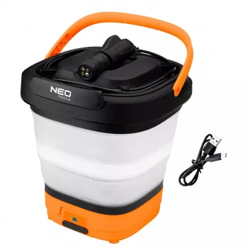 NEO TOOLS Idropulitrice a batteria 12V 5 bar con secchio pieghevole e ricarica USB-C