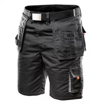 NEO TOOLS Shorts da lavoro HD con tasche rimovibili, taglia LD/54, Ebony