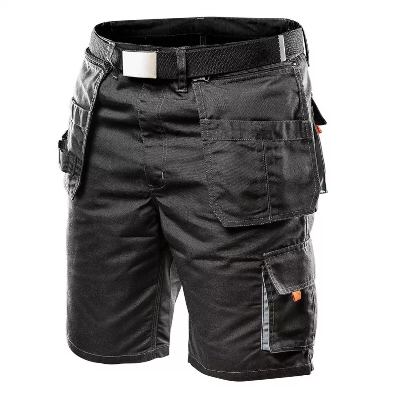 NEO TOOLS Shorts da lavoro HD con tasche rimovibili, taglia LD/54, Ebony
