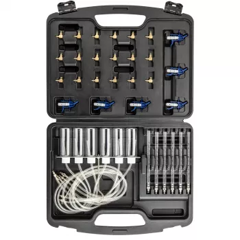 NEO TOOLS TOP-11-263 Set tester perdite iniettori Common Rail per motori diesel, kit diagnostico 6 cilindri con adattatori e valigetta