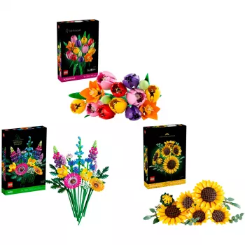 LEGO Botanicals Bouquet di fiori estivi Bundle – set botanico da costruzione da 756 pezzi per adulti
