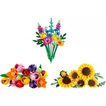 LEGO Botanicals Bouquet di fiori estivi Bundle – set botanico da costruzione da 756 pezzi per adulti