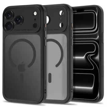 TECH-PROTECT MagPeak Custodia MagSafe trasparente per iPhone 17 Pro / 18 Pro nero opaco