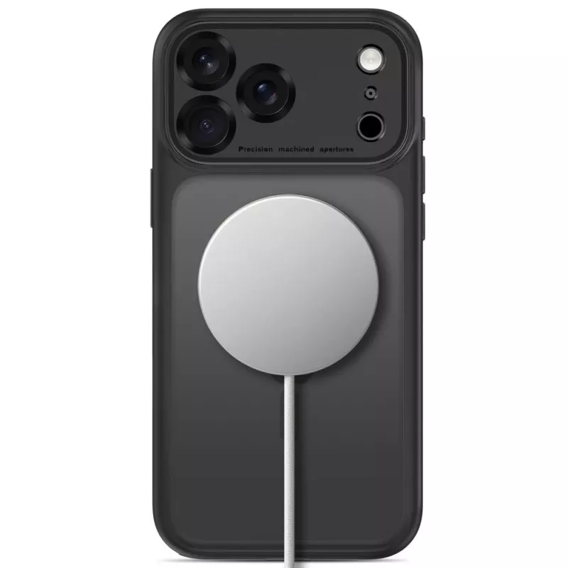 TECH-PROTECT MagPeak Custodia MagSafe trasparente per iPhone 17 Pro / 18 Pro nero opaco