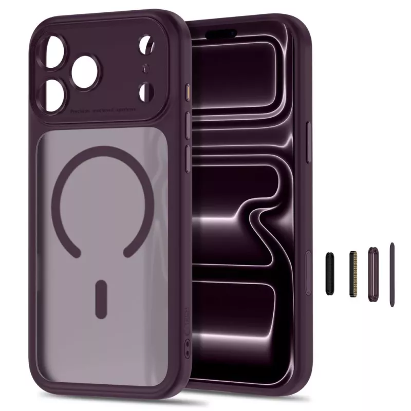 Tech-Protect MagPeak Custodia MagSafe per iPhone 17 Pro Max / 18 Pro Max - Rosso ciliegia scuro opaco