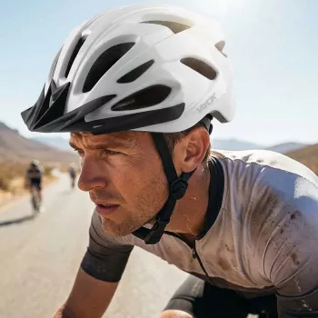 Vayox Speed Casco da bici LED bianco lucido taglia M