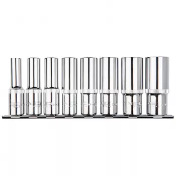 NEO TOOLS 1/2 Bussole lunghe multidentate, set da 8