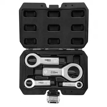 NEO TOOLS set di estrattori per dadi 4 pezzi 9-27 mm acciaio CrV con valigetta TOP-11-925