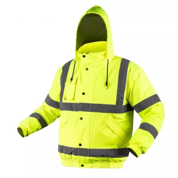 NEO TOOLS 81-712-M giacca da lavoro bomber ad alta visibilità, leggermente isolata, giallo fluorescente, taglia M