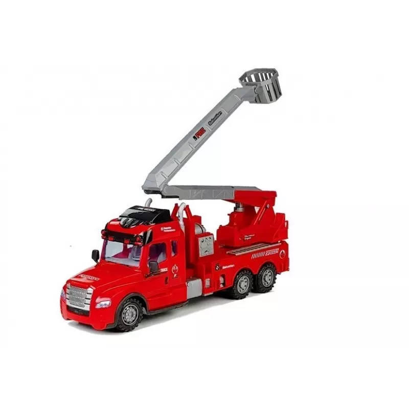 LEAN TOYS camion dei pompieri con scala R/C radiocomando scala 1:14 2,4 GHz getto d'acqua luci suoni
