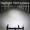 ROCKBROS V9M-1000 luce anteriore da bici ricaricabile USB-C 1000 lumen - nero