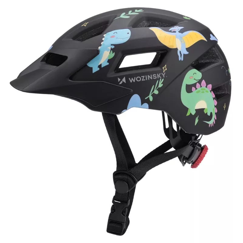 Wozinsky casco da MTB per bambino con visiera rimovibile 52-56 cm - nero