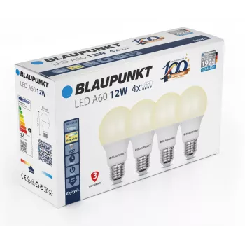 Blaupunkt lampadina LED E27 A60 12W, 1200 lm, 2700 K, 4 pezzi (BLAUPUNKT-E27-12W-WW-4)