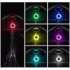 ROCKBROS Q1 Fanale posteriore per bici, 7 colori LED, con cavo USB-C, nero