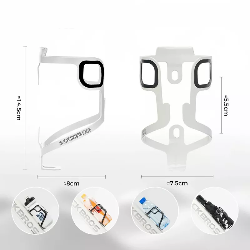 Rockbros BBC2504 portaborraccia ultralight in lega di alluminio - bianco