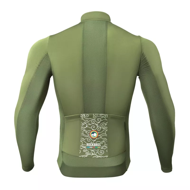 ROCKBROS ROAD TO SKY maglia termica antivento da ciclismo - verde - taglia S