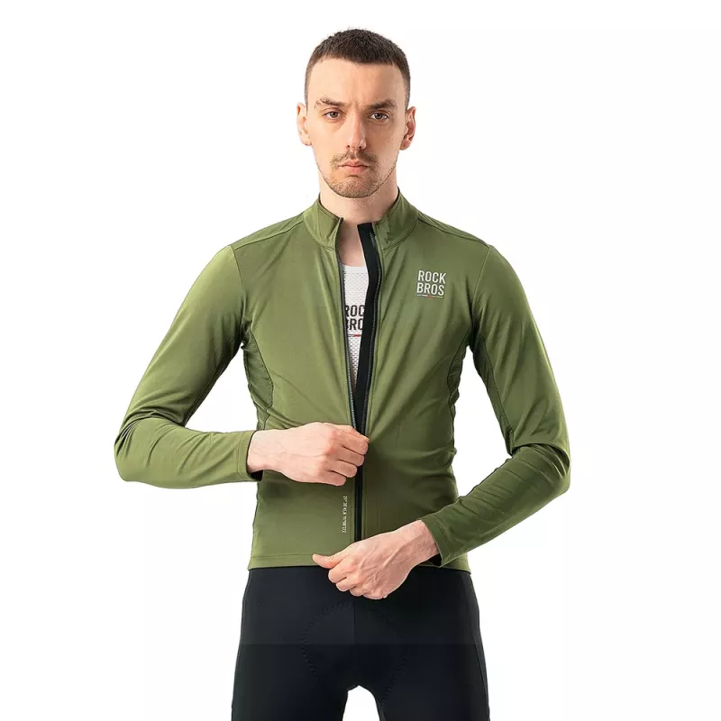 ROCKBROS ROAD TO SKY maglia termica antivento da ciclismo - verde - taglia S
