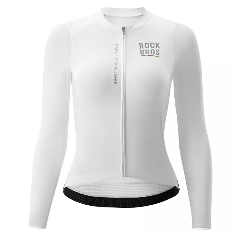 ROCKBROS ROAD TO SKY maglia da ciclismo a maniche lunghe donna bianca taglia S