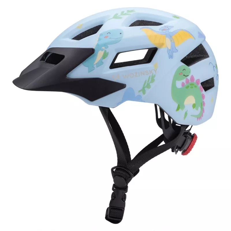 Wozinsky casco MTB per bambino con visiera rimovibile 52-56 cm - azzurro