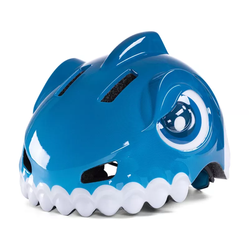 WOZINSKY casco per bici per bambino con motivo dinosauro, blu, 52-56 cm