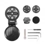 ROCKBROS WT-2 supporto out-front per ciclocomputer con vano AirTag nascosto, alluminio, nero, adattatore Garmin/Wahoo/Bryton