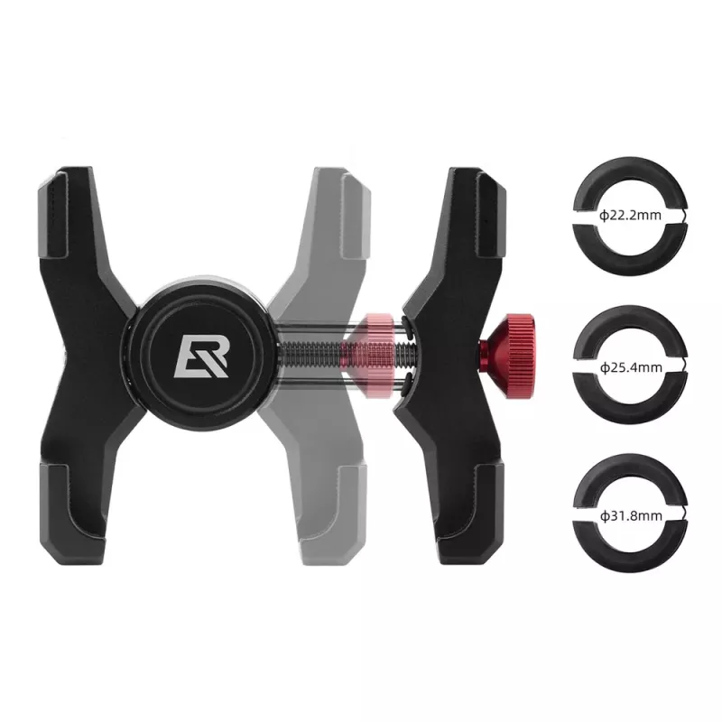 ROCKBROS 25210039002 Supporto telefono a morsetto per tappo dell'attacco manubrio, nero