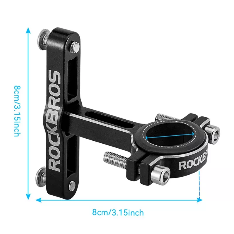 ROCKBROS KS-416 adattatore portaborraccia regolabile in alluminio - nero