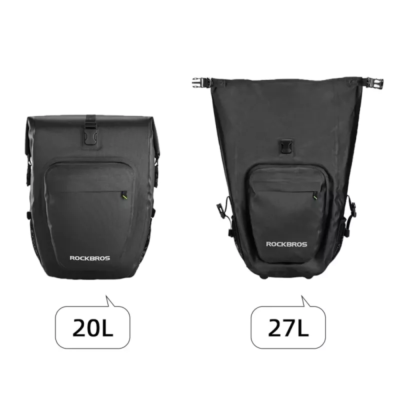 ROCKBROS AS-001 borsa da portapacchi per bici impermeabile 27L nero