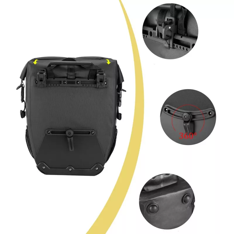 ROCKBROS AS-001 borsa da portapacchi per bici impermeabile 27L nero