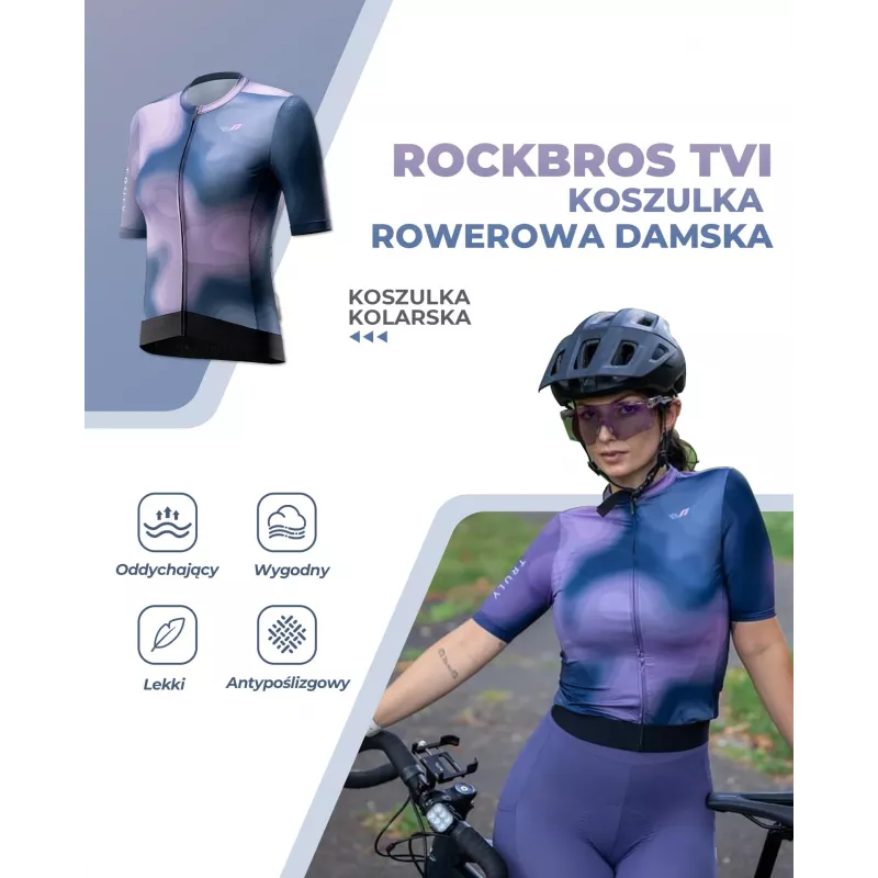 Rockbros maglia da ciclismo donna TVI maniche corte blu navy taglia L