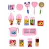 LEAN TOYS set gelateria per bambole, pieghevole, rosa, 33 pezzi