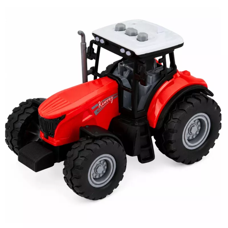 LEAN TOYS trattore con rimorchio per il trasporto di animali, figure di mucche, luci e suoni, 4 pezzi