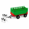 LEAN TOYS trattore con rimorchio per il trasporto di animali, figure di mucche, luci e suoni, 4 pezzi