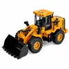 LEAN TOYS veicolo da cantiere escavatore con benna mobile, luci e suoni, giallo 1:43