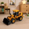 LEAN TOYS veicolo da cantiere escavatore con benna mobile, luci e suoni, giallo 1:43