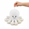 LEAN TOYS polpo peluche con tentacoli elastici, bianco, 30 cm