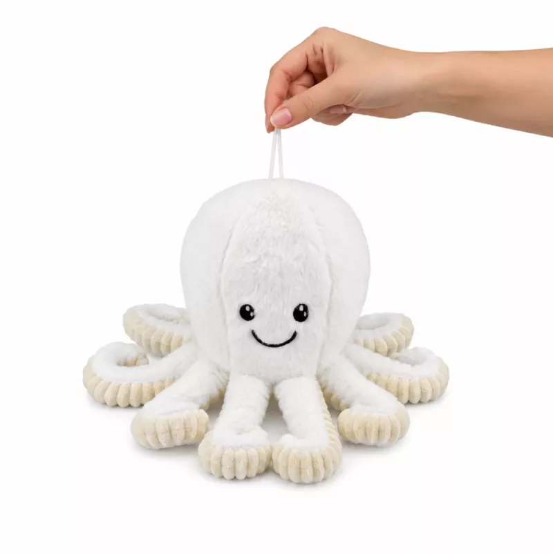 LEAN TOYS polpo peluche con tentacoli elastici, bianco, 30 cm