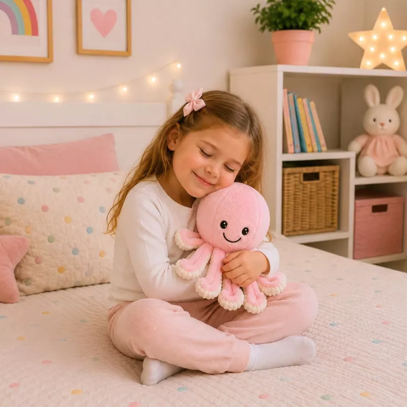 LEAN TOYS polpo peluche con tentacoli elastici rosa 50 cm