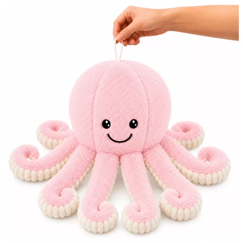 LEAN TOYS polpo peluche con tentacoli elastici rosa 50 cm
